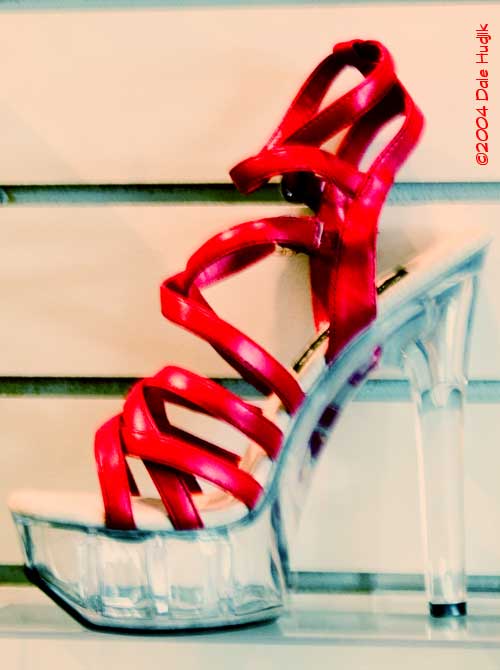 Bright red shoe