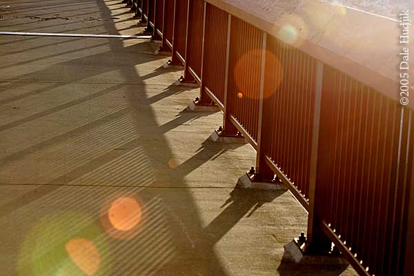 Morning light on footbridge