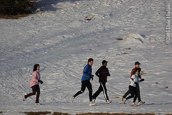 Runners in the winter