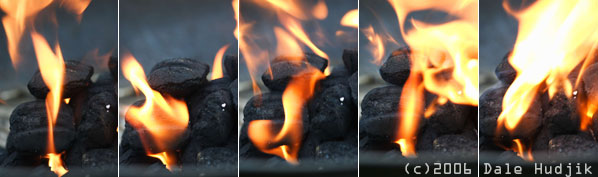 Charcoal Briquettes Burning