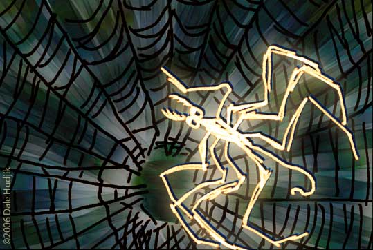 Illustration of Spider in Web