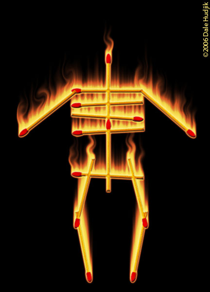Burning Man Made From Matches